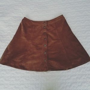 A&F Camel Color Suede Skirt Size 2
